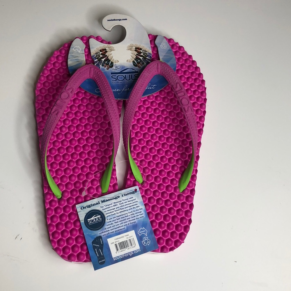 Pink Australian Massage thongs sandals flip flops